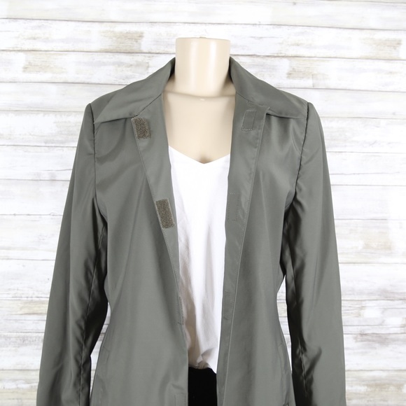 Amanda Smith Green Trench Coat sz 8 - Picture 3 of 6